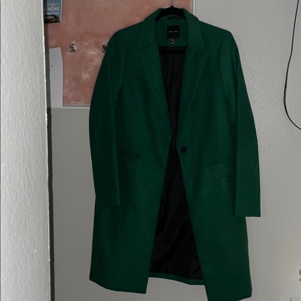 New Look Emerald green coat. Size 6